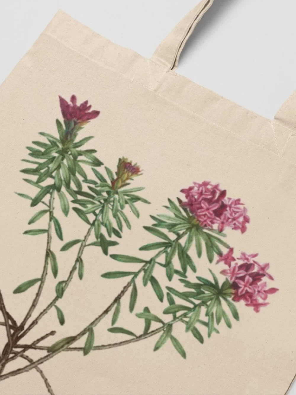 Garland Flower Vintage Floral Print Graphic Canvas Tote Bag